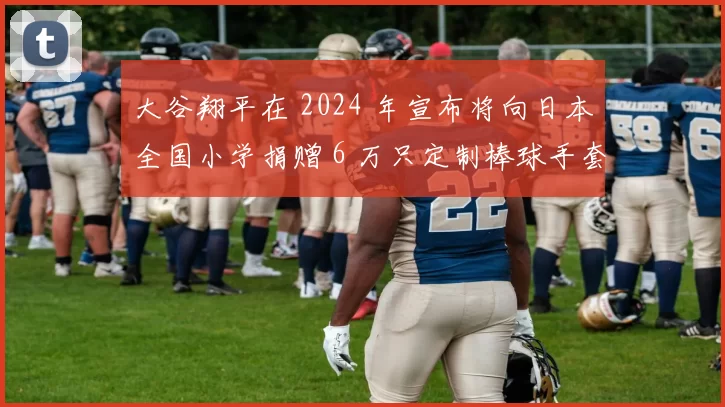 大谷翔平在 2024 年宣布将向日本全国小学捐赠 6 万只定制棒球手套，引发社会轰动